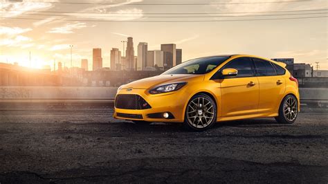 yellow ford focus st car side view wallpaper cars wallpaper