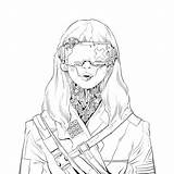 Cyberpunk 2077 Ausmalbilder Haruko Kanawa Xcolorings 1600px Ausdrucken sketch template