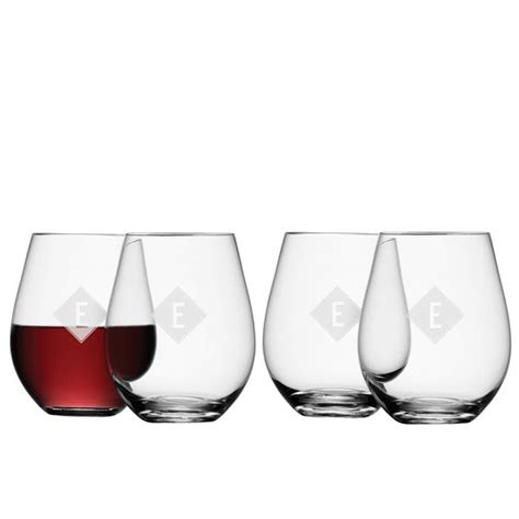 contemporary wine glasses lsa stemless red wine glasses
