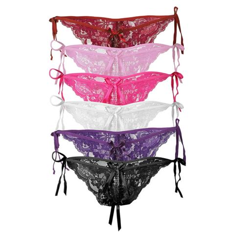 Bawdy 6 Pack Of Women S Sexy Lace Low Rise Panties Lingerie