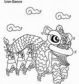 Chinese Coloring Year Pages Dance Lion Dragon Printable Zodiac Kids Color Clipart Hmong Animals Print Clip Animal Book Prints Choose sketch template