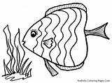 Fish Coloring Pages Ocean Printable Kids Color Tropical Realistic Cute Rainbow Sea sketch template