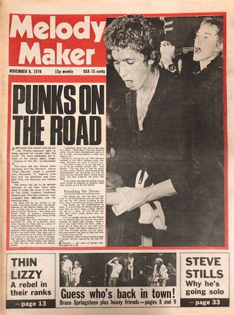 Sex Pistols Melody Maker Nov 1976 Punks Of The Road