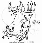 Cartoon Frozen Trident Outline Faun Holding Toonaday Royalty Clipart Illustration Rf Clip Shivers 2021 sketch template