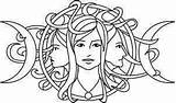 Goddess Moon Triple Coloring Wiccan Pagan Choose Board Embroidery Crafts sketch template