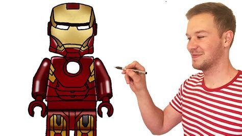 draw lego iron man youtube