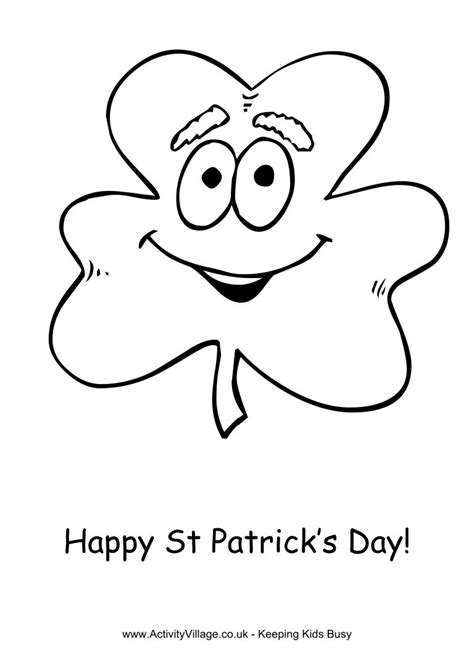 shamrock colouring page