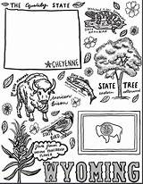 Wyoming sketch template