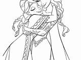 Elsa Hugging sketch template