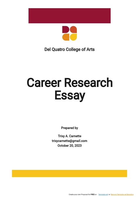 career research paper essay template  word google docs pages