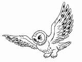 Coloring Pages Owl Flying Popular sketch template