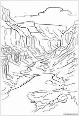 Canyon Grand Coloring Pages Printable Clipart Color Kids Crafts Drawing Mountains Supercoloring Template Travel Drawings Canyons Adult Cartoons Arizona Painting sketch template