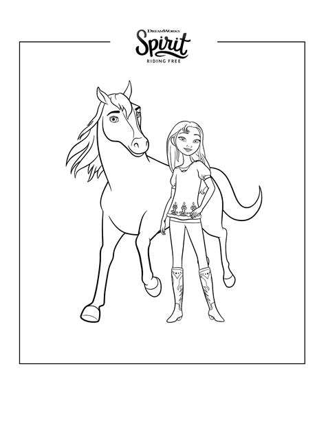 spirit lucky horse coloring pages cute horse  girl colouring pages