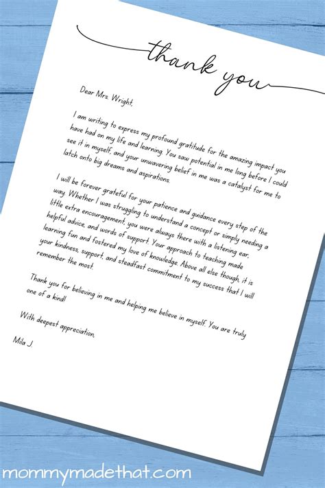 writing  beautiful teacher appreciation letter