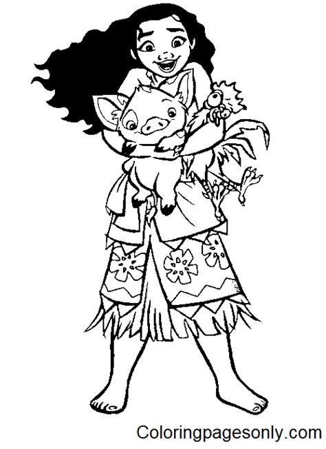 maui  hei hei  moana coloring pages moana coloring pages