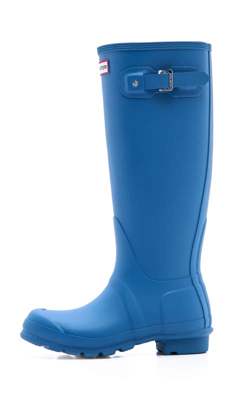 hunter original tall boots  denim blue blue lyst