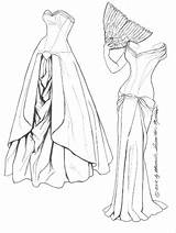 Coloring Pages Ball Gown Getdrawings sketch template