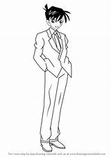 Conan Shinichi Kudo Detective Draw Drawing Step Drawingtutorials101 Anime Tutorial Previous Next sketch template