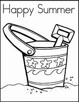 Coloring Pages Beach Bucket Summer Kids Pail Shovel Preschool Sheets Happy Color Printable Sand Books Comments Tocolor Doodle Year Choose sketch template