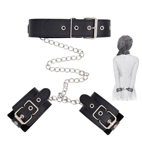 Sm Female Slave Training Props Collar Back Handcuffs Binding Bondage