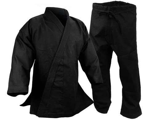 oz ultra heavyweight cotton karate uniform martial arts black gi
