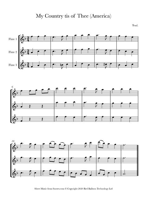 country tis  thee america sheet   flute trio notescom