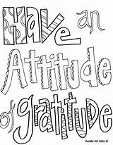 Attitude Coloring Pages Doodle Alley Quote Gratitude sketch template