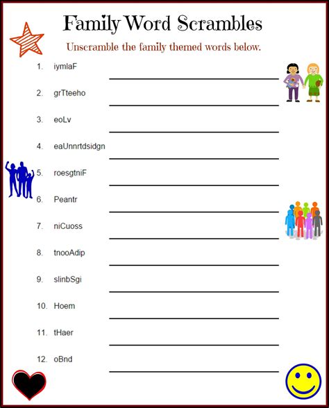 word scramble puzzles  print  kids  activity