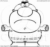 Angry Swimmer Pudgy Male Clipart Cartoon Outlined Coloring Vector Thoman Cory Royalty sketch template