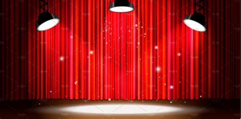 red curtain  bright spotlight cortina vermelha cortinas iluminacao