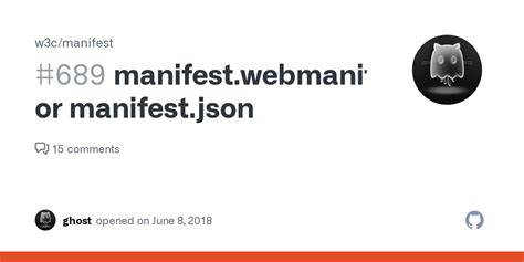 manifestwebmanifest  manifestjson issue  wcmanifest github