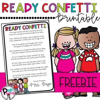 ready confetti poem freebie  page products teachers pay teachers
