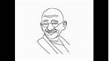 Gandhi Mahatma Sketch Coloring sketch template