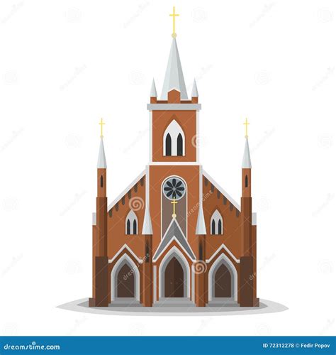 vlakke kerk stock illustratie illustration  blok achtergrond