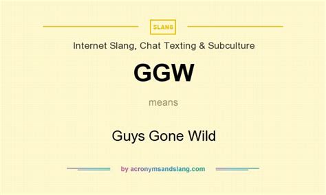 Ggw Guys Gone Wild In Internet Slang Chat Texting And Subculture By