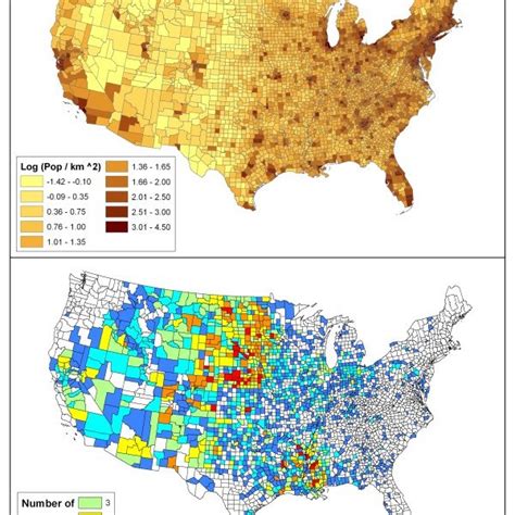 map of us counties by population density