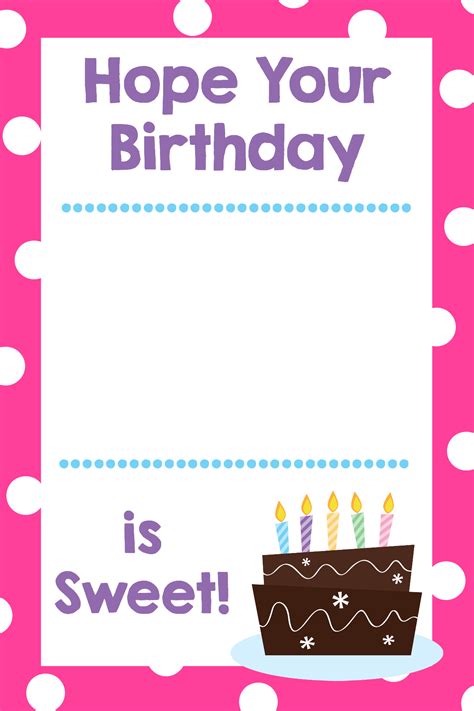 printable money holder birthday cards birthday messages