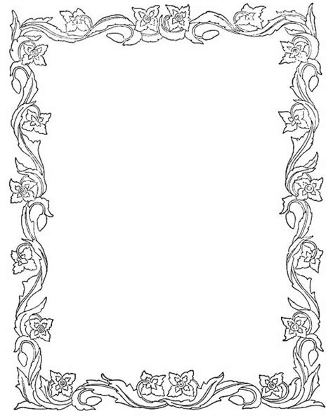 flowering vine border coloring coloring pages