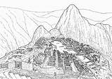 Machu Picchu Drawing Coloriages Sketch Un Carnet Mon sketch template