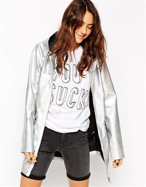 asos metallic rain trench raincoats  women waterproof jacket women fashion blogger style