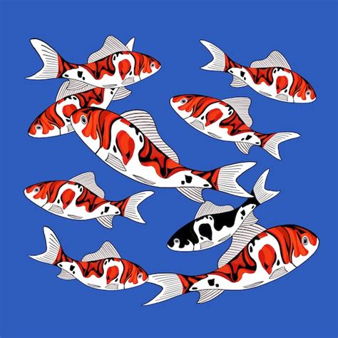 koi fish art print animal illustration etsy