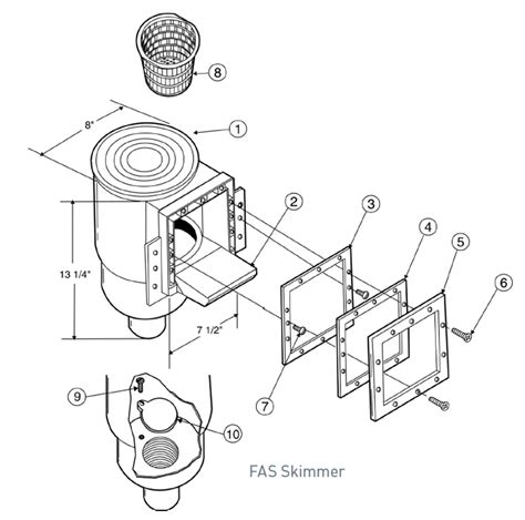 pentair american products  ground fas skimmer parts