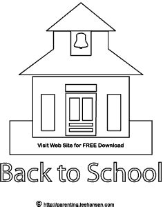 school house coloring page printables