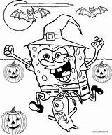 Halloween Coloring Spongebob Pages Printable Kids Friends Celebrating sketch template