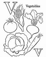Coloring Letter Pages Vegetables Print sketch template