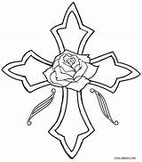 Coloring Pages Cross Roses Rose Printable Cool2bkids Kids sketch template