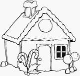 Coloring Christmas Pages House sketch template