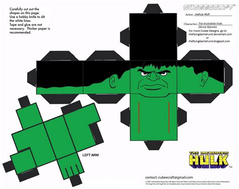 hulk papercraft toy free printable papercraft templates