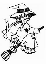 Witch Coloring Pages Printable Kids sketch template