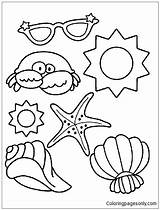 Pages Beach Coloring Sand Sun Color Kids Seasons Nature Coloringpagesonly sketch template